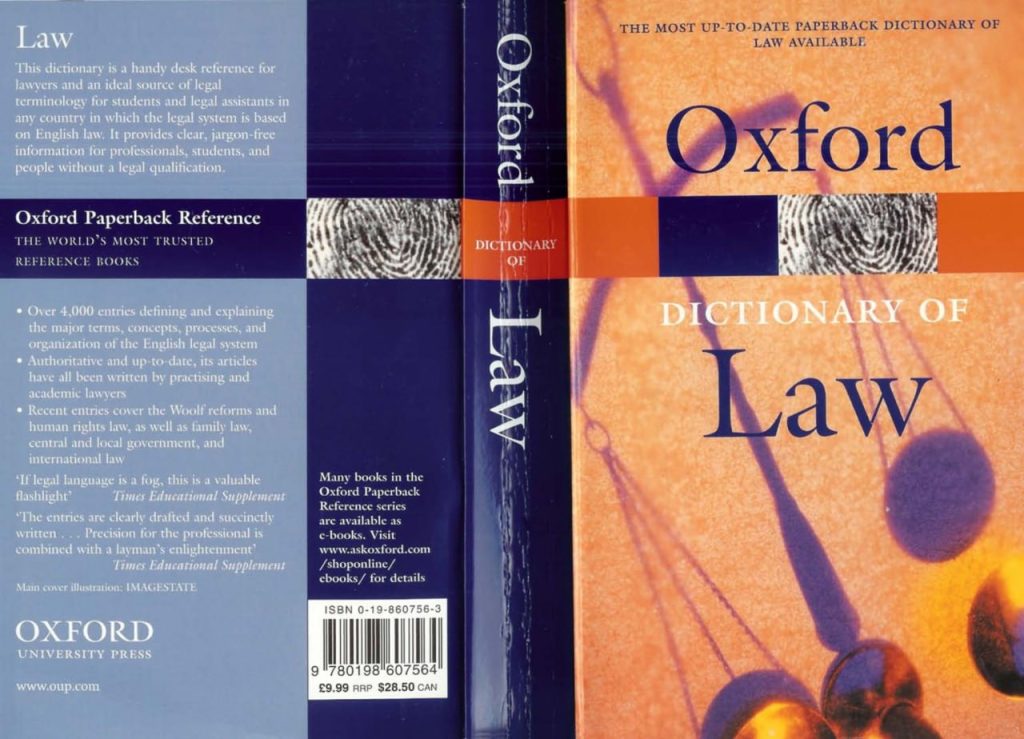 Oxford Dictionary of Law 5th edition
